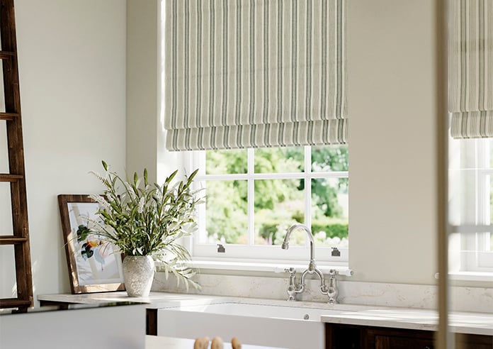 Castelle Stripe, Laurel Leaf - Roman Blind - Image 5